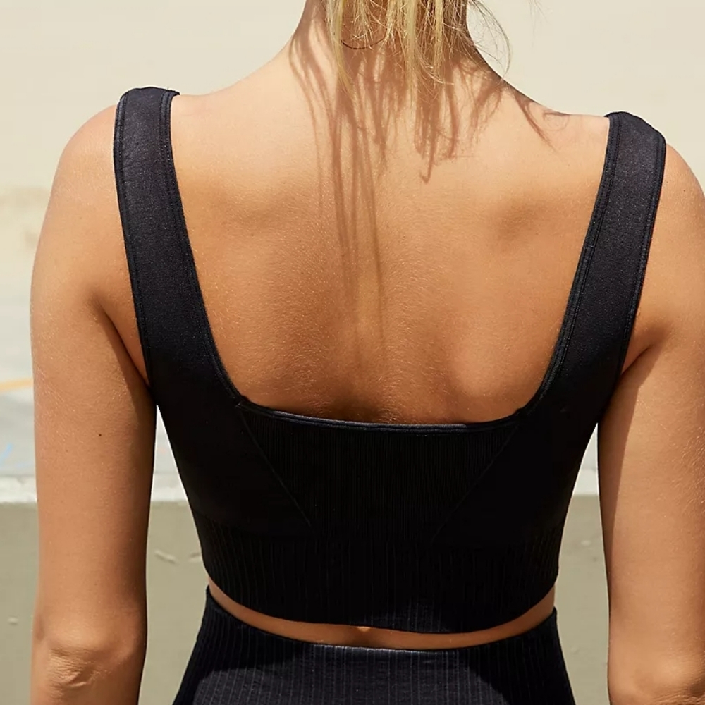 8. Free People Good Karma Bra Washed Black no logo - Picture 4 of 12